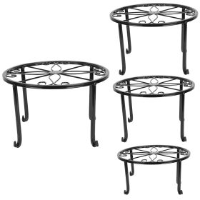 4Packs Iron Plotted Plant Stands Shelves Heavy Duty Round Flower Pot Holder Rack Home Yard Garden Patio DÃ©cor