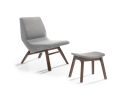 Modrest Whitney Modern Grey & Walnut Accent Chair & Ottoman