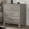 Modern Concise Style Solid wood Grey grain Three-Drawer Nightstand