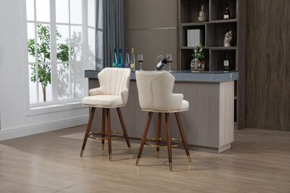 COOLMORE Swivel Bar Stools with Backrest Footrest ; with a fixed height of 360 degrees