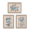 "Bathroom Humor Collection" 3-Piece Vignette By Debbie DeWitt; Printed Wall Art; Ready To Hang Framed Poster; Beige Frame