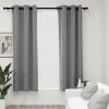 Blackout Curtains with Rings 2 pcs Gray 37"x84" Velvet