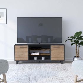 Tv Stand for TVÂ´s up 55" Washington, Four Shelves, Black Wengue / Pine Finish