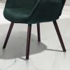 Modern Wingback Accent Armchair Living Room Tufted Velvet Upholstery; DARK GREEN