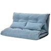 Oris Fur. Sofa Bed Adjustable Folding Futon Sofa Leisure Sofa Bed with Two Pillows RT