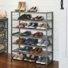 Farmhouse 3 Tiers,12-Compartment Garment Shoe Rack wood, Gray