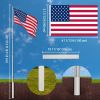 20 ft Al Flag Pole w/ US Flag and Ball