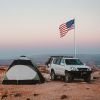 20 ft Al Flag Pole w/ US Flag and Ball