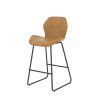 Set of 2; Leather Bar Chair with High-Density Sponge; PU Chair Counter Height Pub Kitchen Stools for Dining room; homes; bars; kitchens; Brown