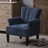 Accent Rivet Tufted Polyester Armchair ; Navy Blue