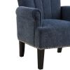 Accent Rivet Tufted Polyester Armchair ; Navy Blue