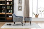 Casual Living Room Accent Chair and Side Table w Storage Blue Color Comfortable Contemporary Living Room Furniture