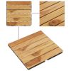 Decking Tiles 10 pcs 11.8"x11.8" Solid Wood Teak Vertical Pattern