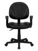 Mid-Back Black Leather Ergonomic Task Chair with Arms [BT-688-BK-A-GG]