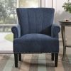 Accent Rivet Tufted Polyester Armchair ; Navy Blue