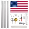 20ft Sectional Al Flag Pole w/US Flag Ball