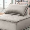 Anna Light Gray Velvet Armless Lounge Chair