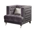 Hegio Chair w/1 Pillow; Gray Velvet 55267