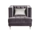 Hegio Chair w/1 Pillow; Gray Velvet 55267