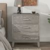 Modern Concise Style Solid wood Grey grain Three-Drawer Nightstand