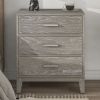 Modern Concise Style Solid wood Grey grain Three-Drawer Nightstand