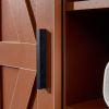 Wood wall-mounted storage cabinet; 5-layer toilet bathroom storage cabinet; multifunctional cabinet with adjustable door; chocolate brown