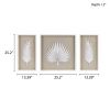 Sabal Framed Rice Paper Palm Leaves 3-piece Shadowbox Wall Decor Set