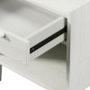 Modern Style Manufactured Wood One-Drawer Nightstand Side Table with Solid Wood Legs; White