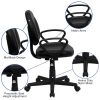 Mid-Back Black Leather Ergonomic Task Chair with Arms [BT-688-BK-A-GG]