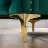 Modern Velvet Armchair Tufted Button Accent Chair Club Chair with Steel Legs for Living Room Bedroom; Green