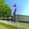 20 ft Al Flag Pole w/ US Flag and Ball