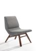 Modrest Whitney Modern Grey & Walnut Accent Chair & Ottoman