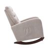 Baby Room High Back Rocking Chair Nursery Chair , Comfortable Rocker Fabric Padded Seat ,Modern High Back Armchair