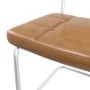 Set of 4; Leather Dining Chair with High-Density Sponge; Rattan Chair for Dining room; Living room; Bedroom; Brown