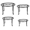 4Packs Iron Plotted Plant Stands Shelves Heavy Duty Round Flower Pot Holder Rack Home Yard Garden Patio DÃ©cor