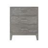 Modern Concise Style Solid wood Grey grain Three-Drawer Nightstand