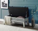 ACME Noralie BENCH W/STORAGE Mirrored & Faux Diamonds AC00535