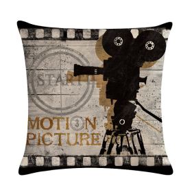 Home Retro Movie Subtitles Sofa Office Linen Pillowcase (Option: 6style-45x45cm)