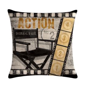 Home Retro Movie Subtitles Sofa Office Linen Pillowcase (Option: 5style-45x45cm)