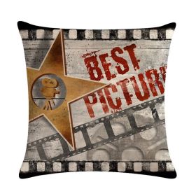 Home Retro Movie Subtitles Sofa Office Linen Pillowcase (Option: 9style-45x45cm)