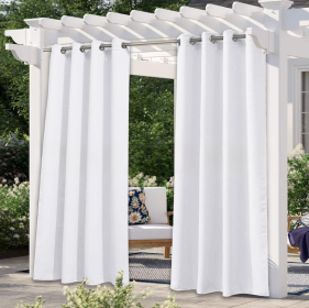 Solid Color Outdoor Waterproof And Sun Protection UV Protection High Precision Black Silk Shading Curtain (Option: White-107 Ã— 164cm)