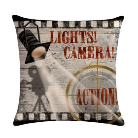 Home Retro Movie Subtitles Sofa Office Linen Pillowcase (Option: 11style-45x45cm)