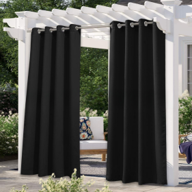 Solid Color Outdoor Waterproof And Sun Protection UV Protection High Precision Black Silk Shading Curtain (Option: Black-107 Ã— 164cm)