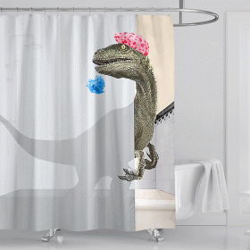 Mandala Starry Sky DIY Polyester Shower Curtain Waterproof (Option: Dinosaur bath-180x200cm)