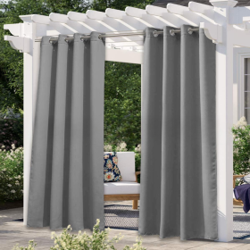 Solid Color Outdoor Waterproof And Sun Protection UV Protection High Precision Black Silk Shading Curtain (Option: Gray-107 Ã— 164cm)