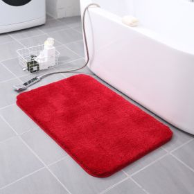 Thickened Plush Entrance Carpet Absorbent Non-slip Soft Kitchen Bathroom Bedroom Living Room Simple Floor Door Mat Home Decor (Color: Red)