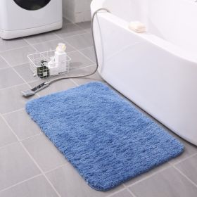 Thickened Plush Entrance Carpet Absorbent Non-slip Soft Kitchen Bathroom Bedroom Living Room Simple Floor Door Mat Home Decor (Color: Blue)