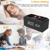 Digital Alarm Clock Qi-Wireless Charger Time Temperature Calendar Display Clock w/ Voice Control Brightness Adjustment