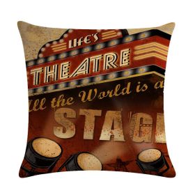 Home Retro Movie Subtitles Sofa Office Linen Pillowcase (Option: 13style-45x45cm)