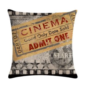 Home Retro Movie Subtitles Sofa Office Linen Pillowcase (Option: 12style-45x45cm)